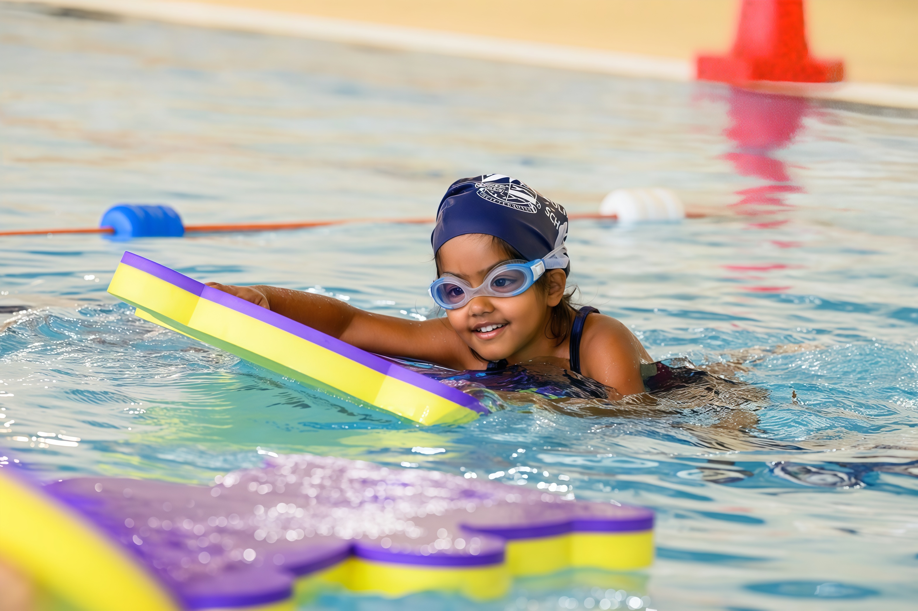 Child swimming underwater